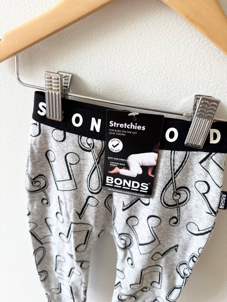 NEW Bonds Music Note Ribbed Leggings • 6-12 months