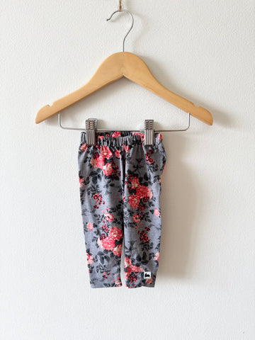 Little and Lively Grey Floral Leggings • 0-3 months