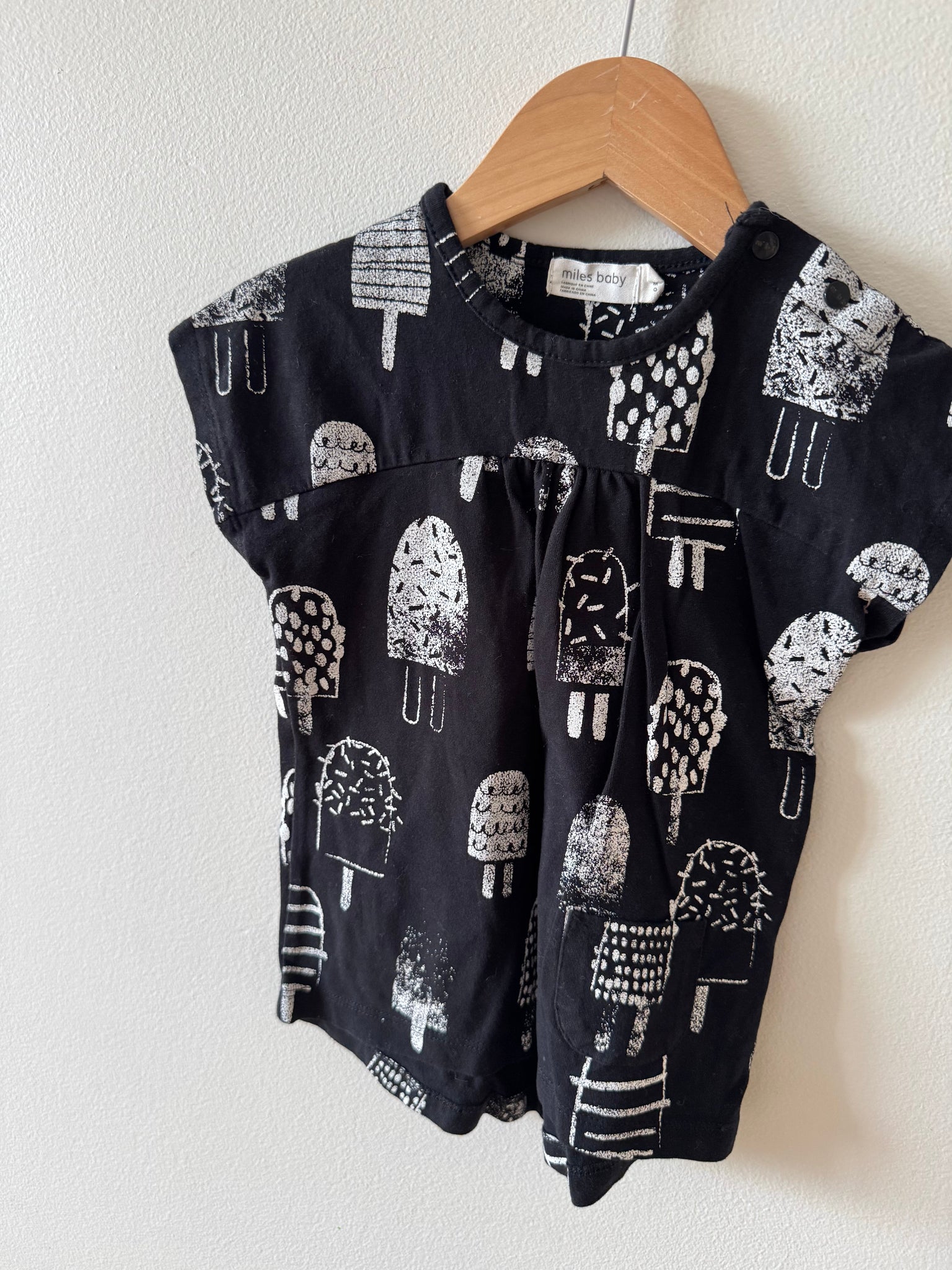 Miles The Label Black and White Popsicle Tunic Length Dress • 1-2 years