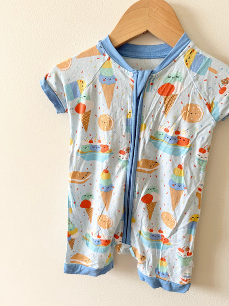 Little Sleepies Ice Cream Shorty Bamboo Romper • 3-6 months