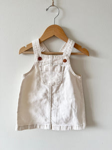 Old Navy White Denim Overall Dress • 12-18 months