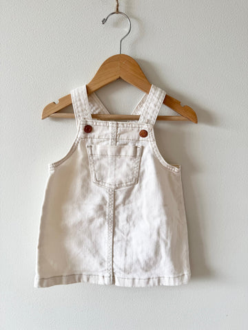 Old Navy White Denim Overall Dress • 12-18 months