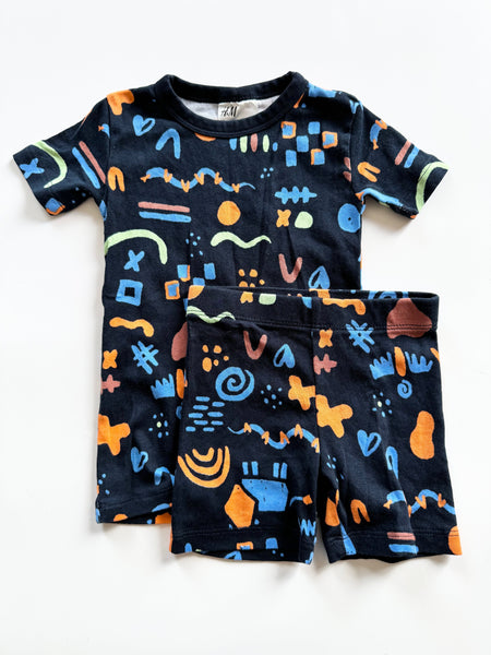 H&M Navy Shapes 2pc Jammie Set • 4 years