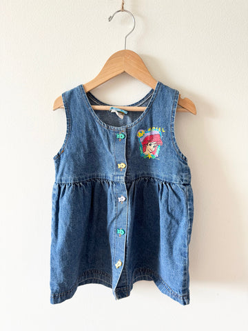 Vintage Disney Ariel Denim Button up Dress • 2-3 years