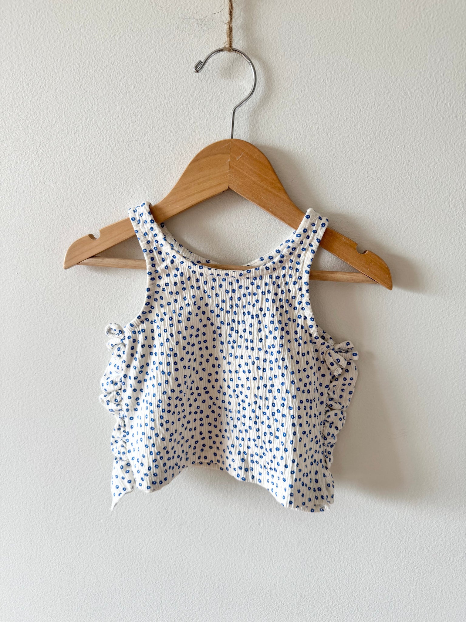 NEW Zara Floral Tank with Ruffle Sides • 6-12 months
