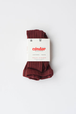 Condor Ribbed Maroon Tights *Rescues* • 0-3 months