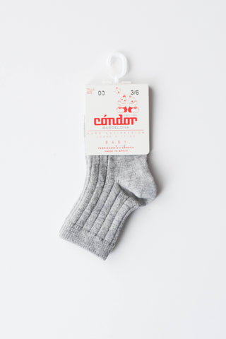 NEW Condor Grey Ribbed Socks *Rescues* • 3-6 months