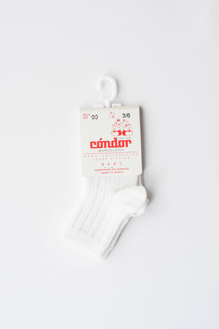 NEW Condor Ribbed White Socks *Rescues* • 3-6 months