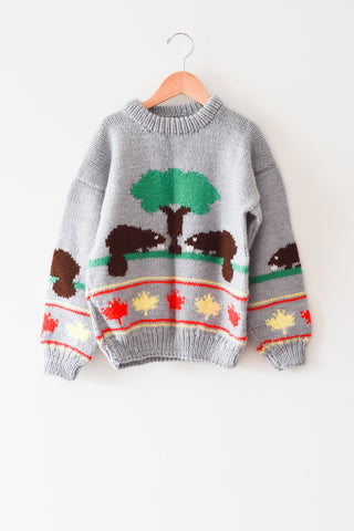 Handknit Beaver Sweater • 4-7 years