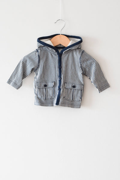 Striped Hooded Cardigan • 0-3 months