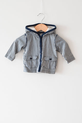 Striped Hooded Cardigan • 0-3 months